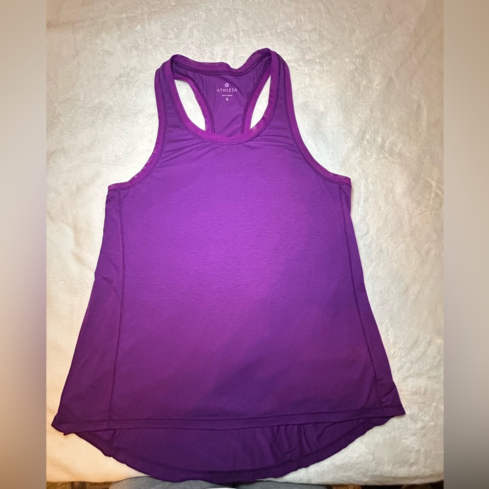 Athleta Purple Mesh Trimmed Lightweight Racerback Tank Size Small
